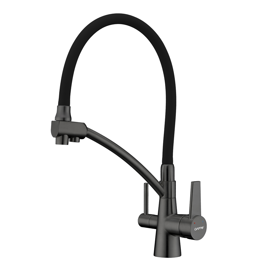 G4398-19 Смесит д/кухни с покл фильтра(оруж сталь) GAPPO