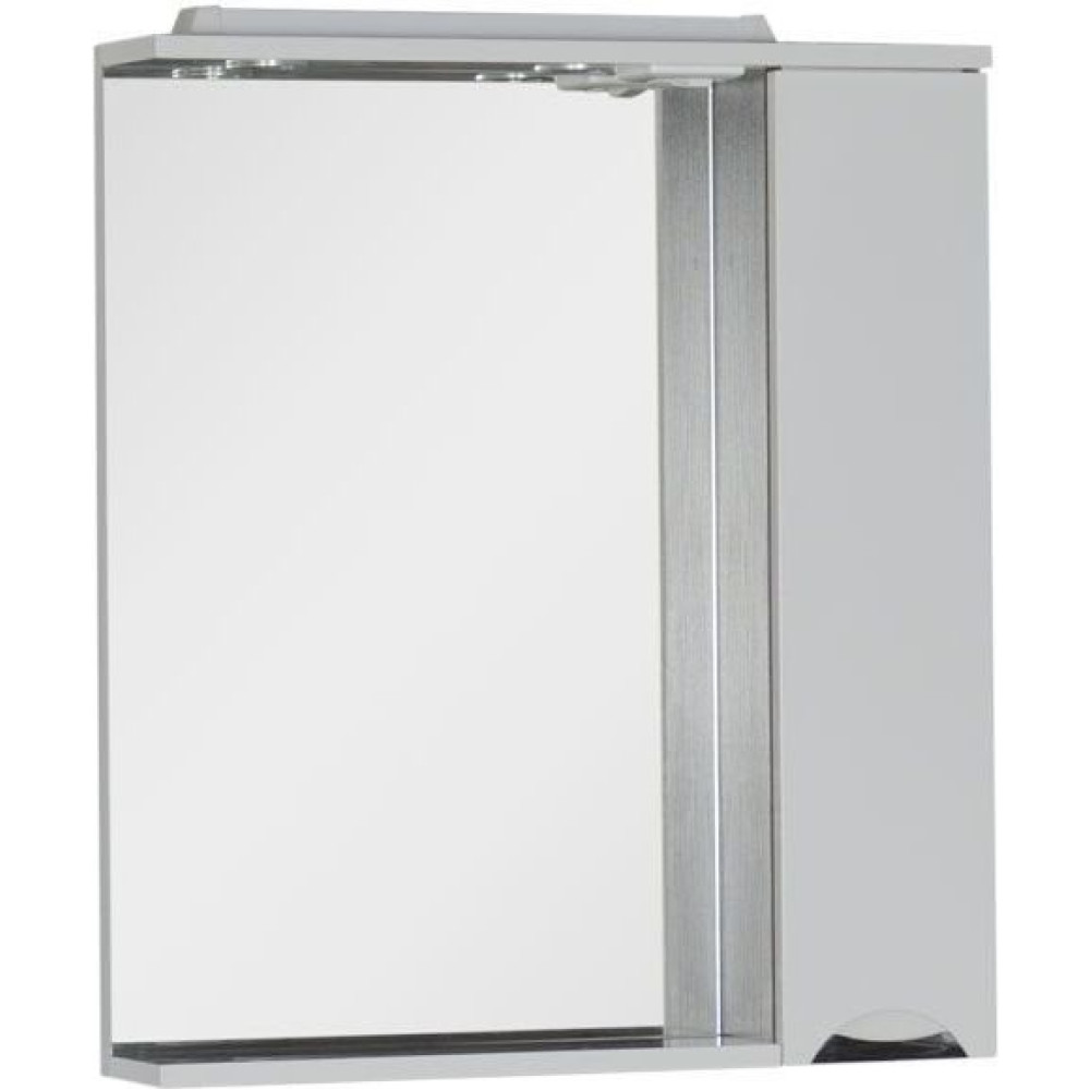 Шкаф - зеркало "ИРИС- 60" СВЕТЛЫЙ ВЕНГЕ со светом